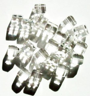 20 6mm Faceted Crystal Cube Beads