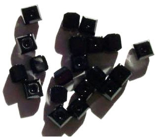 20 6mm Faceted Jet Cube Beads