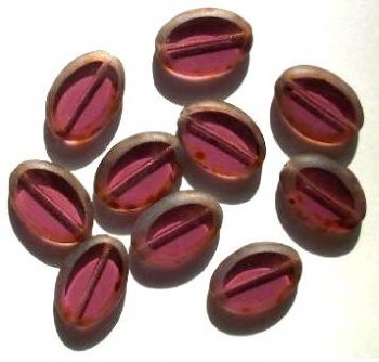 10 20x14mm Flat Oval Transparent Amethyst with Speckled Edge