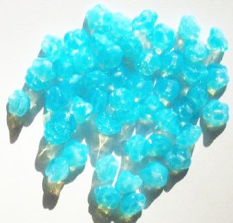 50 8mm Milky Aqua Opal Button Flower Beads