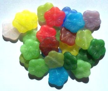 25 15mm Matte Marble Flat Flower Bead Mix Pack