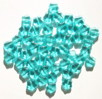 50 8mm Transparent Turquoise Star Beads