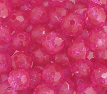 100 8mm Acrylic Faceted Fuchsia