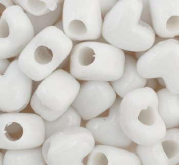 50, 12x10mm Opaque White Acrylic Heart Beads