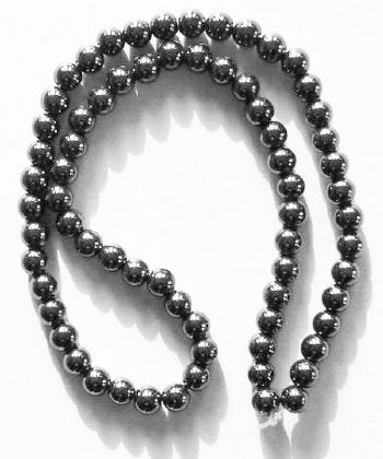16 inch strand of 6mm Round Hematite Beads