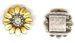 1 13mm Antique Silver with Topaz Epoxy Flower Slider