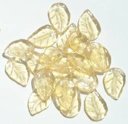 25 14mm Light Topaz Leaf Beads