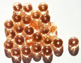 25 5x7mm Faceted Rose Donut Beads