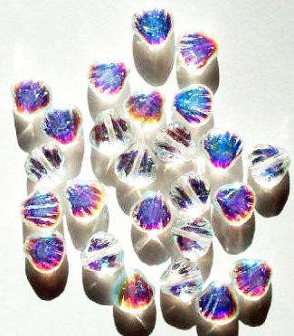 25 8mm Crystal AB Flat Shell Beads