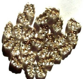 25 17mm Transparent Crystal and Gold Christmas Tree Beads