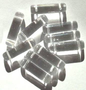 10 7x25mm Crystal Two Hole Glass Spacer Beads