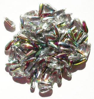 100 3x11mm Crystal Vitrail Dagger Beads