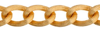 1 Meter of 14mm Gold Textured Aluminum Chain