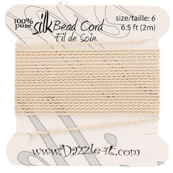 Dazzle-It! 2 meters of #6 Beige Silk Cord