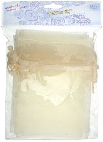 Dazzle-It! 12 Piece 5x7 Inch Ivory Sheer Gift Bags