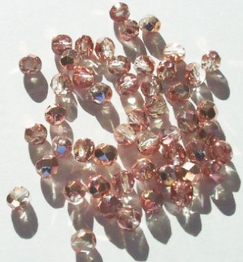 50 6mm Faceted Half Mirror Coated Copper Beads