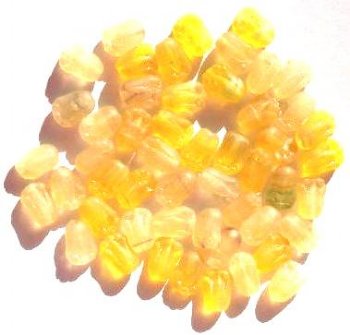 50 12mm Matte Yellow Marble Tulip Beads