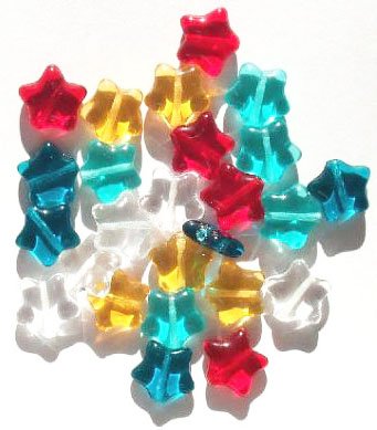 25 12mm Transparent Star Bead Mix Pack