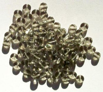100 6x3mm Transparent Black Diamond Disk Beads
