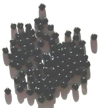 100 4mm Opaque Black Glass Cube Beads