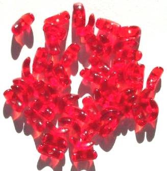 50 10mm Red Angel Wing Beads