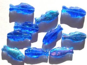 10 25x11mm Transparent Sapphire AB Fish Beads