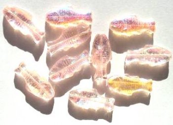 10 25x11mm Transparent Rose AB Fish Beads
