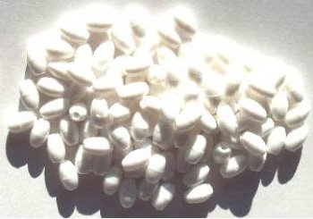 100 9x6mm Acrylic White Ovals