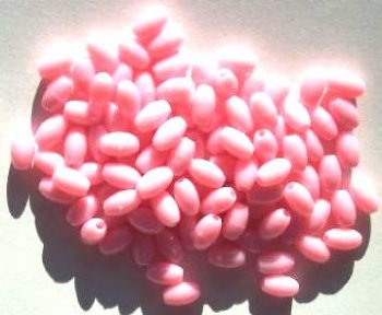 100 9x6mm Acrylic Opaque Light Pink Ovals