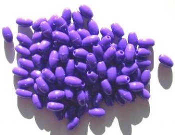 100 9x6mm Acrylic Opaque Purple Ovals