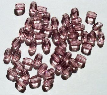 50 7x5mm Faceted Light Amethyst Oval Beads