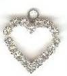 1 16mm Crystal Rhinestone Heart Pendant