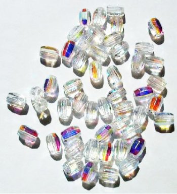 50 7x5mm Faceted Crystal AB Oval Beads