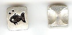 1 9x9mm Brushed Silver Fish Slider