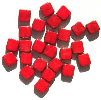 25 9x8x3mm Opaque Red with Bronze Edge Windows