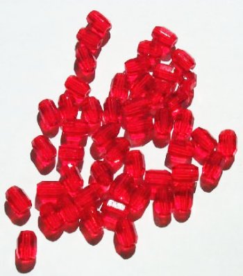 50 7x5mm Faceted Red Oval Beads