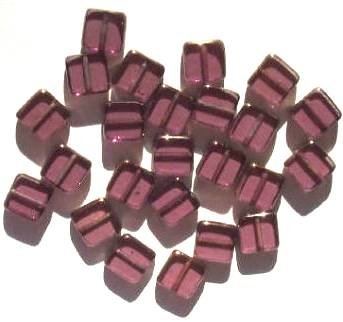 25 9x8x3mm Amethyst with Bronze Edge Windows