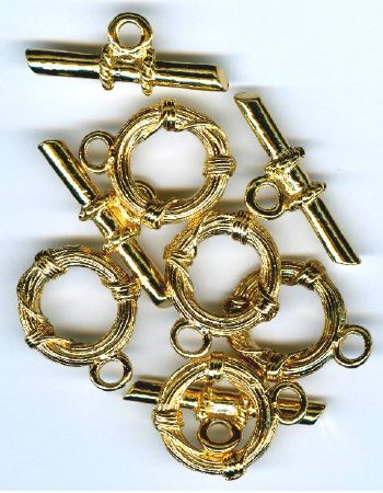 5 22mm Gold Plated Toggles