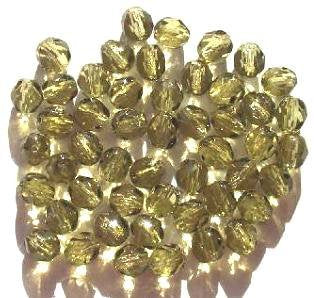 50 6mm Faceted Khaki Beads
