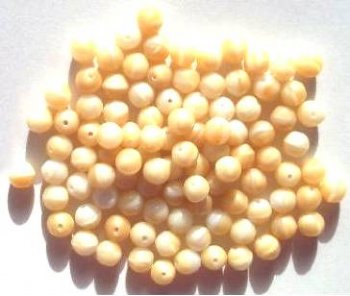 50 6mm Satin Camel Round Glass Beads