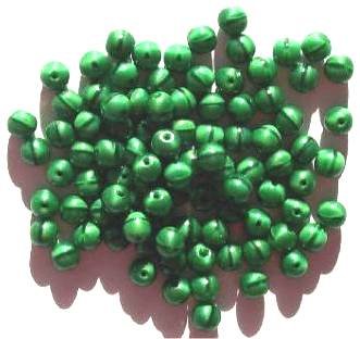 50 6mm Satin Dark Green Round Glass Beads