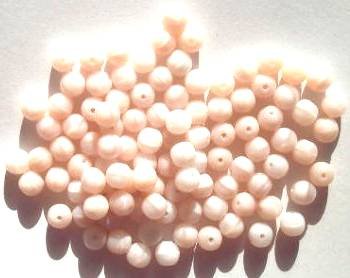 50 6mm Satin Light Pink Round Glass Beads