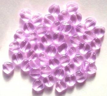 50 8mm Transparent Alexandrite Glass Heart Beads