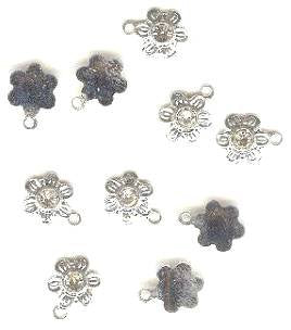 10 9mm Crystal Rhinestone Flat Back Flower Pendants