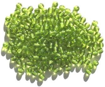 100 4mm Transparent Olive Round Glass Beads