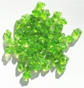 50 8mm Transparent Olivine Button Flower Beads