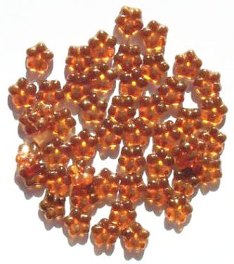 50 3x9mm Transparent Topaz Lustre Flower Spacer Beads