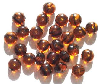 25 6x8mm Faceted Topaz Tortoise Donut Beads