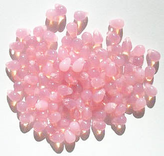 100 4mm Pink Opal Drops