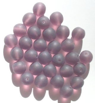 25 10mm Transparent Matte Amethyst Round Beads